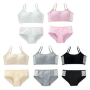Girls' Training Bra Set,1Pack Seamless Bralette and Underwear